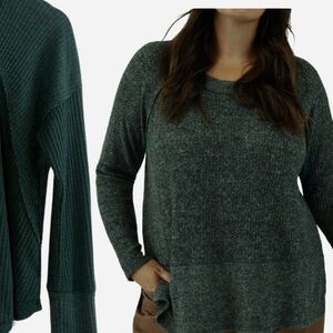 Eri & Ali Anthropologie Green Waffle Thermal Women’s Sweater S